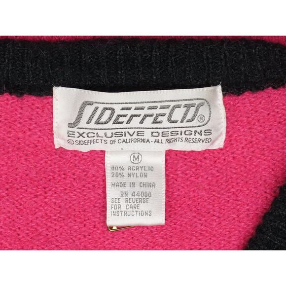 Vintage Sideeffects Loud Rainbow Abstract Art Knit Cardigan Sweater Jumper - Picture 7 of 7